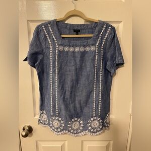 Talbots Embroidered Blouse size M